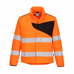 Portwest Mens PW2 Fleece Hi-Vis Safety Coat - XL, Orange/Black