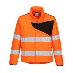 Portwest Mens PW2 Fleece Hi-Vis Safety Coat - XL, Orange/Black
