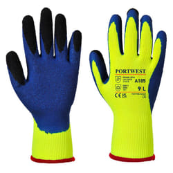 Portwest Unisex Adult A185 Duo-Therm Grip Gloves - M, Yellow/Blue