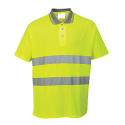 Portwest Mens Hi-Vis Comfort Polo Shirt - M, Yellow