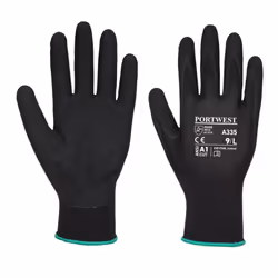 Portwest Unisex Adult A335 Dermi NPR15 Nitrile Grip Gloves - XS, Black