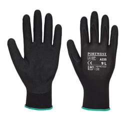 Portwest Unisex Adult A335 Dermi NPR15 Nitrile Grip Gloves - XS, Black