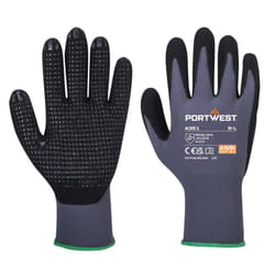 Portwest Unisex Adult A351 DermiFlex Plus Grip Gloves - S, Grey/Black