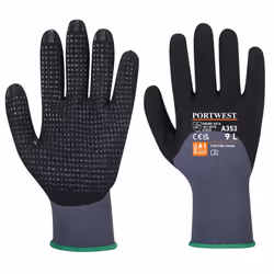 Portwest Unisex Adult A353 Dermiflex Ultra Plus Grip Gloves - S, Grey/Black