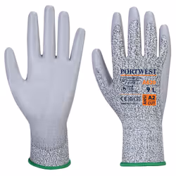 Portwest Unisex Adult A620 LR PU Palm Cut Resistant Gloves - XS, Grey