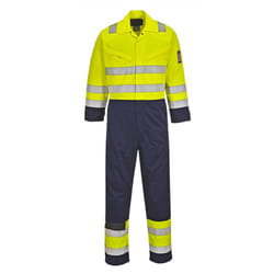 Portwest Unisex Adult Modaflame Hi-Vis Overalls - XL L, Yellow/Navy