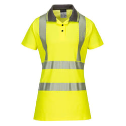 Portwest Womens/Ladies Pro Hi-Vis Comfort Polo Shirt - M, Yellow/Grey