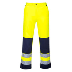 Portwest Mens Seville Contrast Hi-Vis Work Trousers - XL R, Yellow/Navy