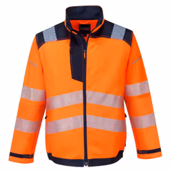 Portwest Mens PW3 Hi-Vis Safety Work Jacket - S, Orange/Navy