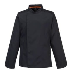Portwest Mens Pro Air-Mesh Long-Sleeved Chef Jacket - XXL, Black