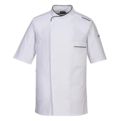 Portwest Mens Surrey Short-Sleeved Chef Jacket - 3XL, White