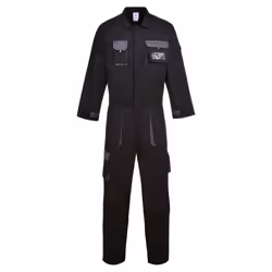 Portwest Unisex Adult Texo Contrast Overalls - M, Black