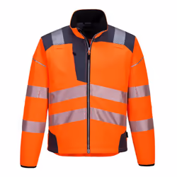 Portwest Mens PW3 Hi-Vis Safety Soft Shell Jacket - XL, Orange/Grey