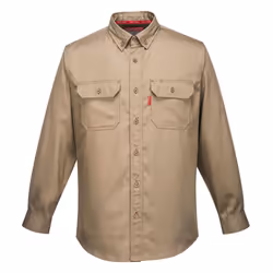 Portwest Mens Bizflame Shirt - XL, Khaki