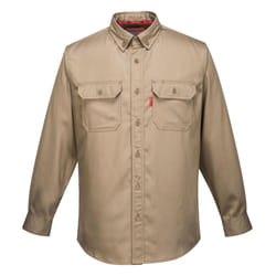 Portwest Mens Bizflame Shirt - XL, Khaki