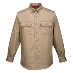 Portwest Mens Bizflame Shirt - L, Khaki