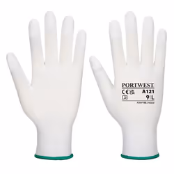 Portwest Unisex Adult A121 PU Fingertip Grip Gloves - XS, White
