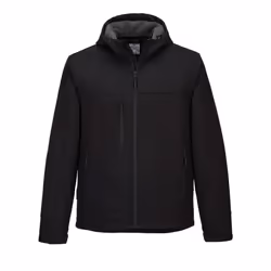 Portwest Mens KX3 Hooded Soft Shell Jacket - S, Black