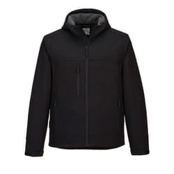 Portwest Mens KX3 Hooded Soft Shell Jacket - S, Black