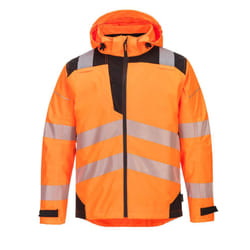Portwest Mens PW3 Hi-Vis Safety Waterproof Jacket - L, Orange/Black