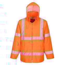 Portwest Mens Hi-Vis Safety Raincoat - XXL, Orange