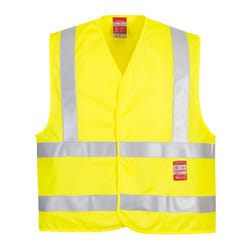 Portwest Mens Flame Resistant Hi-Vis Vest - 4XL-5XL, Yellow