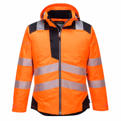 Portwest Mens PW3 Hi-Vis Winter Jacket - XS, Orange/Black