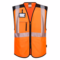 Portwest Mens Hi-Vis Safety Hi-Vis Vest - XL, Orange/Black