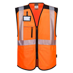 Portwest Mens Hi-Vis Safety Hi-Vis Vest - XL, Orange/Black