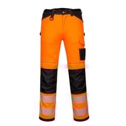 Portwest Mens PW3 High-Vis Work Trousers - 28S, Orange/Black