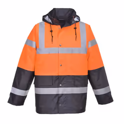 Portwest Mens S467 Contrast Hi-Vis Safety Traffic Jacket - S, Orange