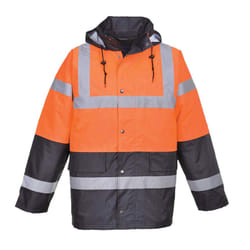 Portwest Mens S467 Contrast Hi-Vis Safety Traffic Jacket - S, Orange