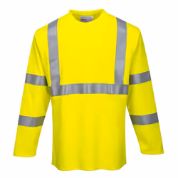 Portwest Mens Hi-Vis Flame Resistant Long-Sleeved T-Shirt - 3XL, Yellow