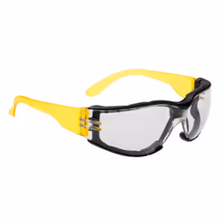 Portwest Unisex Adult Wrap Around Safety Glasses - One Size, Clear/Yellow