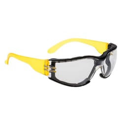 Portwest Unisex Adult Wrap Around Safety Glasses - One Size, Clear/Yellow