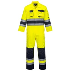 Portwest Mens Nantes Contrast Hi-Vis Overalls - L R, Yellow/Navy