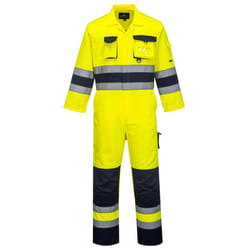 Portwest Mens Nantes Contrast Hi-Vis Overalls - S R, Yellow/Navy