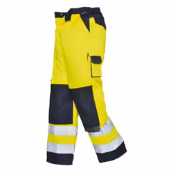Portwest Mens Lyon Contrast Hi-Vis Work Trousers - XS R, Yellow/Navy