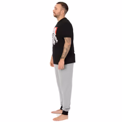Marvel Mens Superhero Pyjama Set - XL, Black/Grey