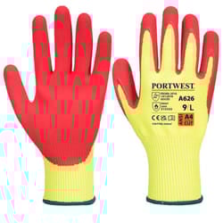 Portwest Unisex Adult A626 Vis Tex HR Cut Resistant Gloves - S, Yellow/Red