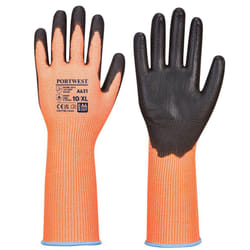 Portwest Unisex Adult A631 Vis Tex Long Cuff Cut Resistant Gloves - M, Orange/Black