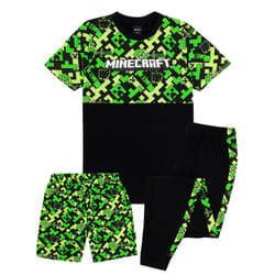 Minecraft Childrens/Kids Creeper Short Pyjama Set - 11-12 Years, Black/Green