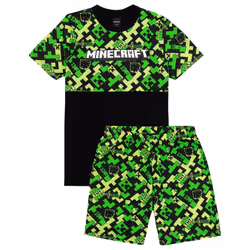 Minecraft Childrens/Kids Creeper Short Pyjama Set - 11-12 Years, Black/Green