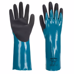 Portwest Unisex Adult AP60 Sandy Grip Lite Chemical Gauntlet - M, Blue/Black