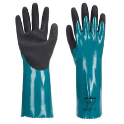 Portwest Unisex Adult AP60 Sandy Grip Lite Chemical Gauntlet - M, Blue/Black