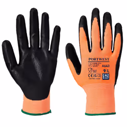 Portwest Unisex Adult A643 Nitrile Foam Cut Resistant Gloves - S, Amber/Black