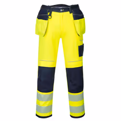 Portwest Mens T501 Hi-Vis Work Trousers - 28R, Yellow/Navy