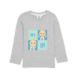 Cocomelon Boys Baby JJ Long-Sleeved T-Shirt - 12-18 Months, Grey
