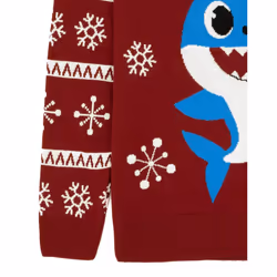Baby Shark Mens Daddy Shark Knitted Christmas Jumper - XXL, Maroon