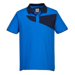Portwest Mens Cotton Active Polo Shirt - 2XL, Royal Blue/Navy